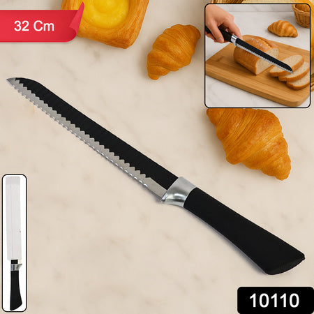 Premium 32 Cm Serrated Bread Knife With Ergonomic Handle - Zidbik