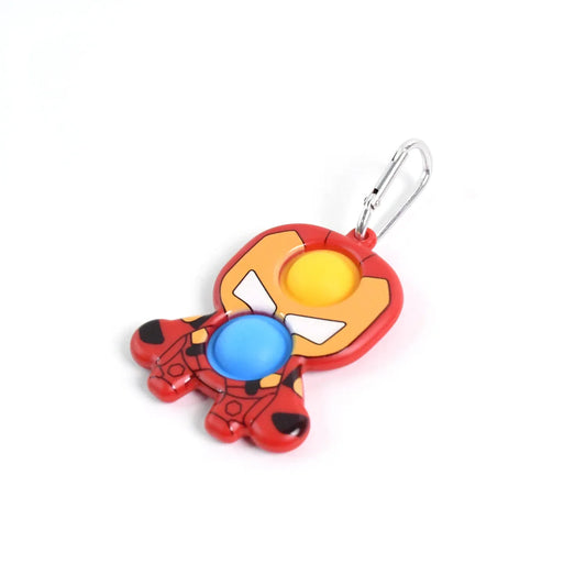 Superhero Themed Iron Man Shape Keychain Pop It Toy (1 Pc) - Zidbik