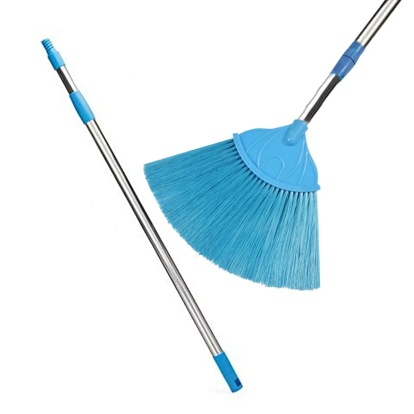 4699 Broom With Long Stainless Steel Rod And Extendable Cobweb Cleaner Stick - Zidbik