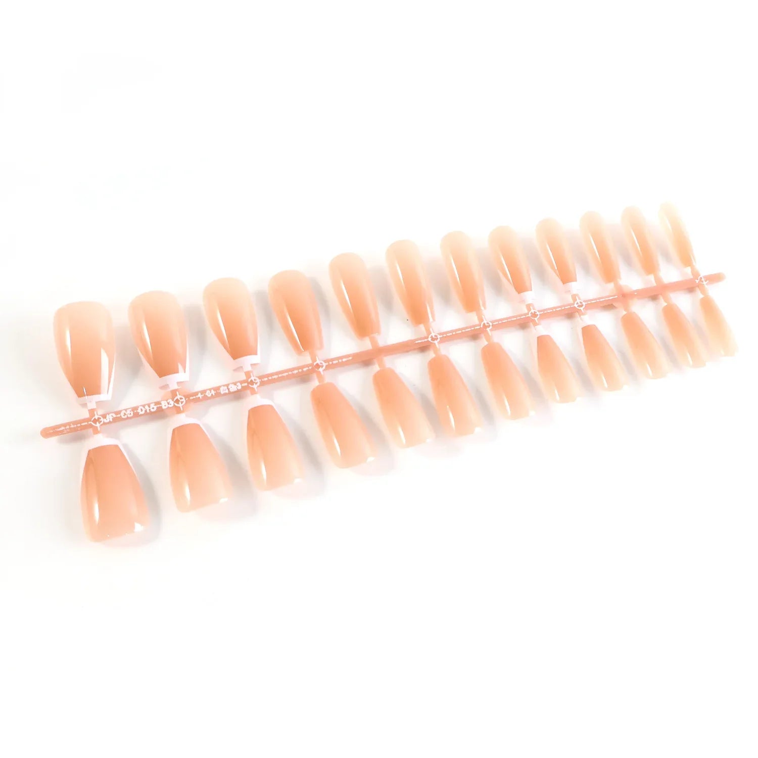 Elegant Nude Glossy Artificial Nail Tips Fake Nails (24 Pc Set) - Zidbik