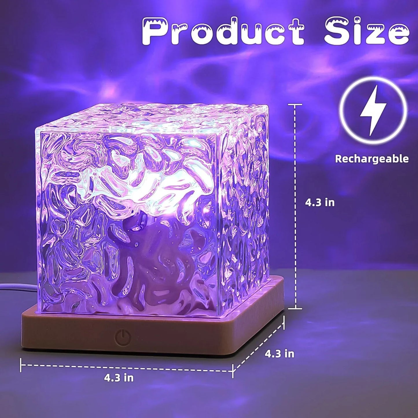 Dynamic Rotating Water Ripple Night Lamp With Remote - Zidbik