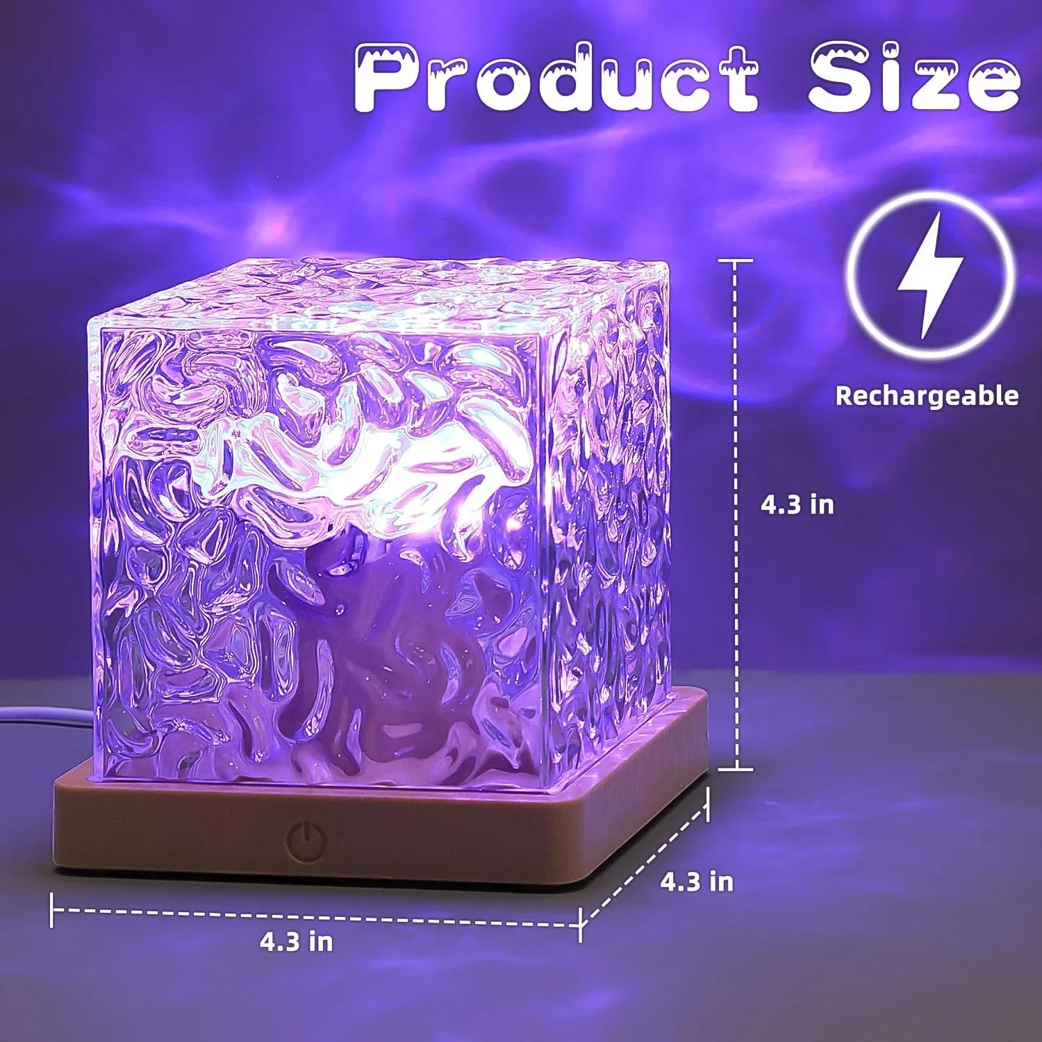 Dynamic Rotating Water Ripple Night Lamp With Remote - Zidbik