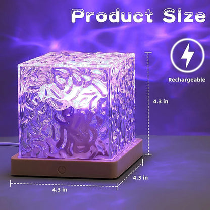 Dynamic Rotating Water Ripple Night Lamp With Remote - Zidbik