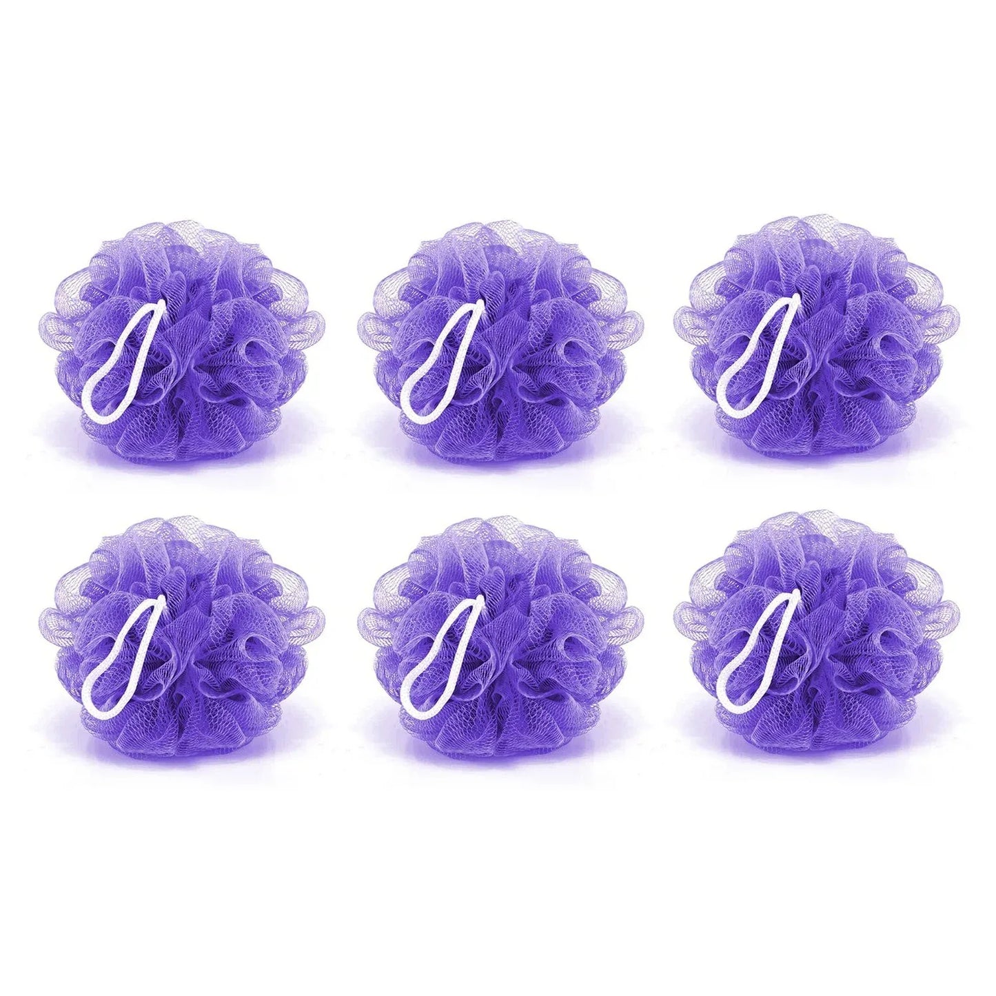 6074 Bath Shower Loofah Sponge Pouf Body Scrubber (Pack Of 6pcs) - Zidbik