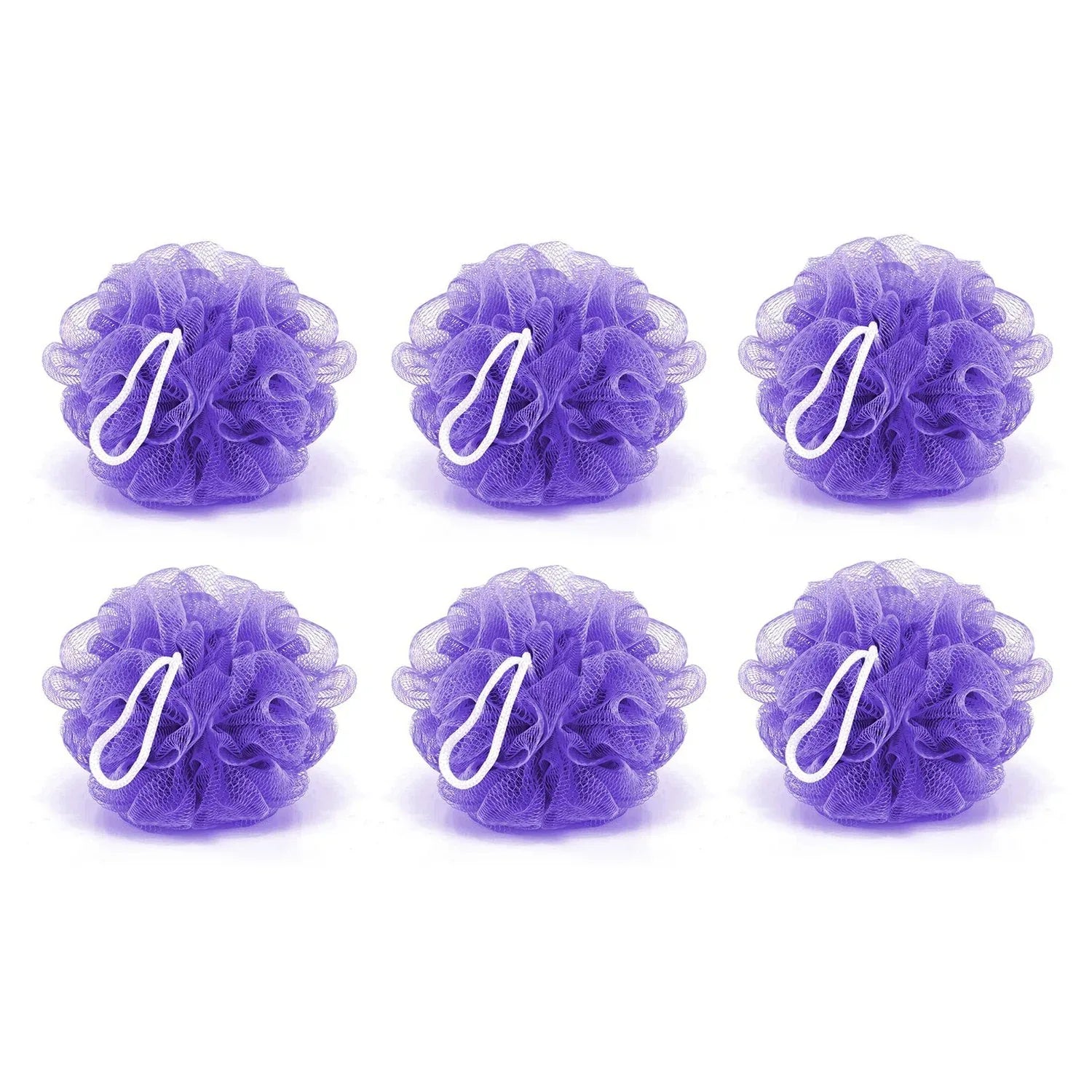 6074 Bath Shower Loofah Sponge Pouf Body Scrubber (Pack Of 6pcs) - Zidbik