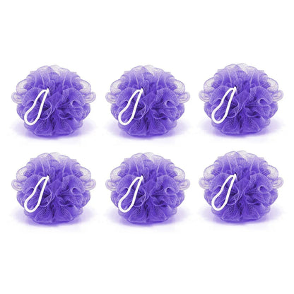 6074 Bath Shower Loofah Sponge Pouf Body Scrubber (Pack Of 6pcs) - Zidbik