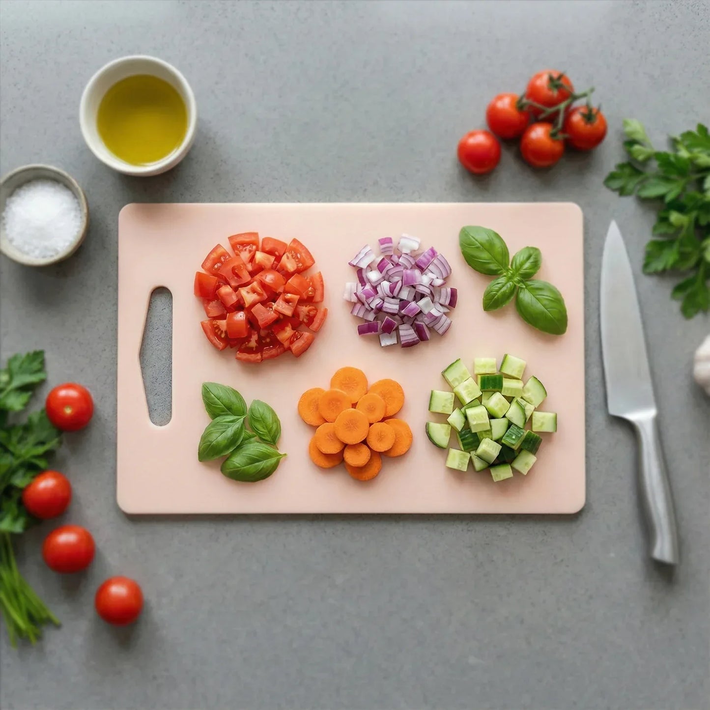 Plastic Chopping Board With Handle (30x20 Cm) - Zidbik