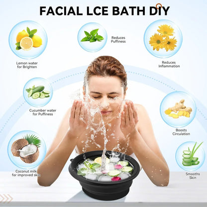 Portable Foldable Silicone Ice Bath Bowl (1 Pc) - Zidbik