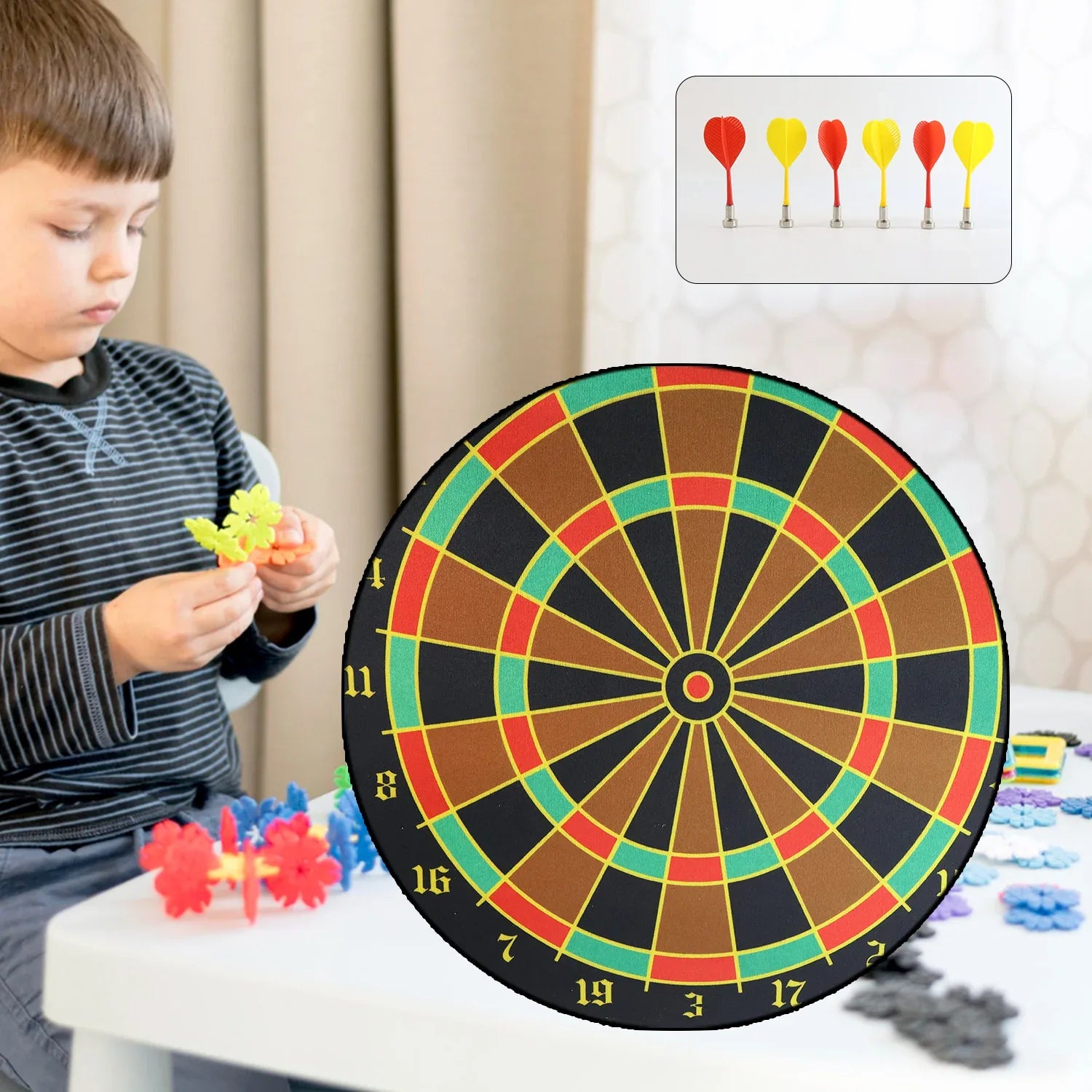 Roll-up Double-sided Dartboard Game (1 Set) - Zidbik