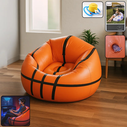 17732 Football Sofa Cartoon Style Inflatable Folding Chair Soccer Ball Chair Inflatable Sofa For Adults Kids Size 110cm X 85cm - Zidbik