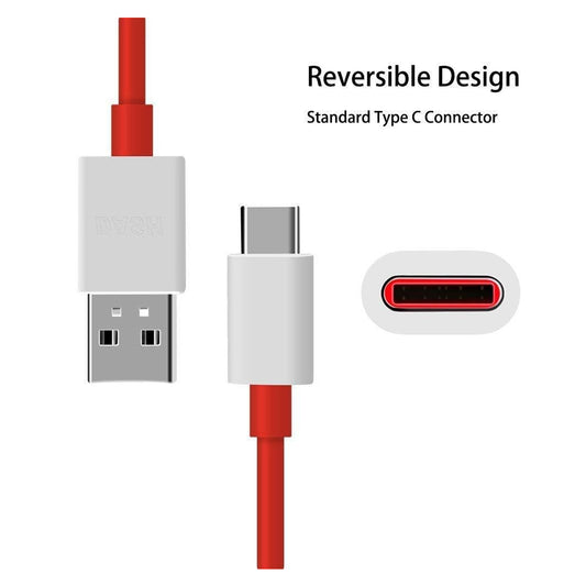 6036 Unique Type C Dash Charging Usb Data Cable  Fast Charging Cable  Data Transfer Cable For C Type Mobile Use 1 Meter ( Red ) - Zidbik