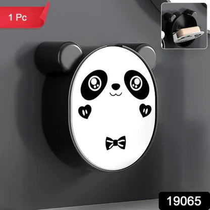 Plastic Cute Panda Soap Box Wall Mounted Flip-top Drain Soap Case (1 Pc) - Zidbik