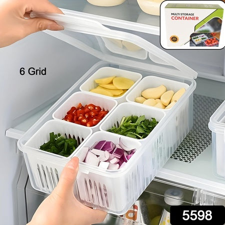 5598 Fridge Storage Boxes Freezer Storage Containers Container For Kitchen Storage Set Storage In Kitchen Vegetable Storage Draining Crisper Refrigerator Food Box (1 Pc) - Zidbik