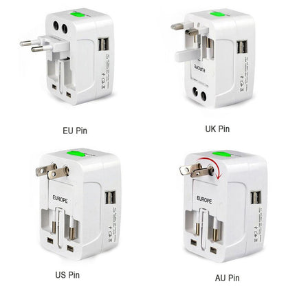 12671 All-in-one Universal Worldwide Travelling Ac Adaptor Plug (Au  Uk  Us  Eu) International Power Charger Electric Usb Power Plug Socket Adapter Converter (1 Pc) - Zidbik