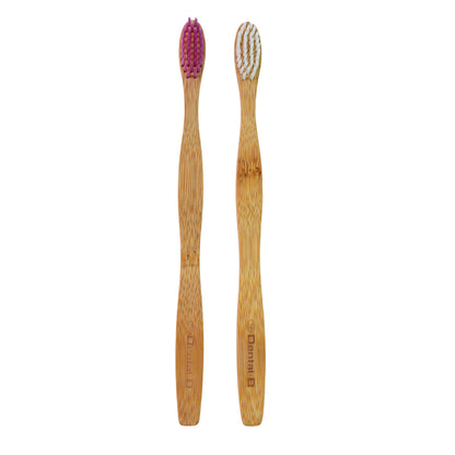 Eco-friendly Natural Bamboo Toothbrush With Medium Bristles (2 Pc) - Zidbik