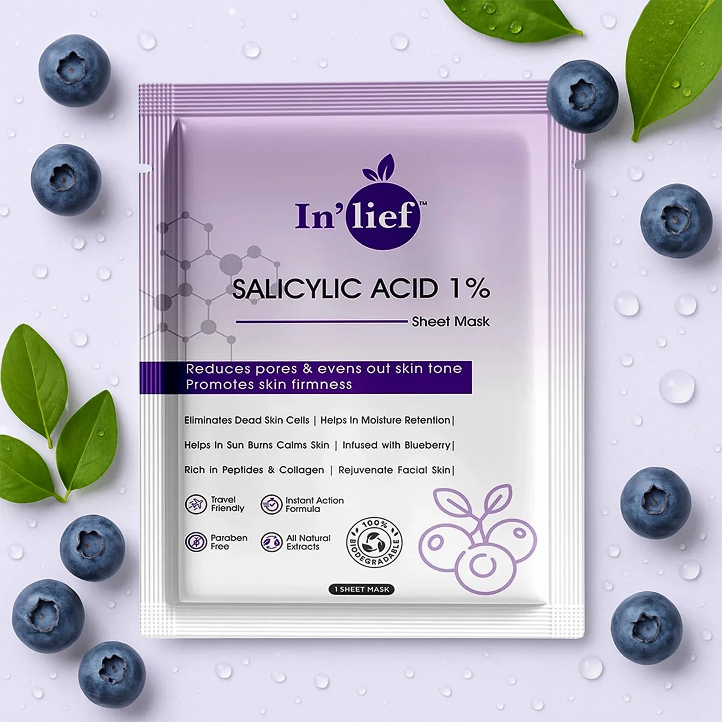 Inlief Salicylic Acid 1 Clarifying Pore-refining Facial Sheet Mask (1 Pc) - Zidbik
