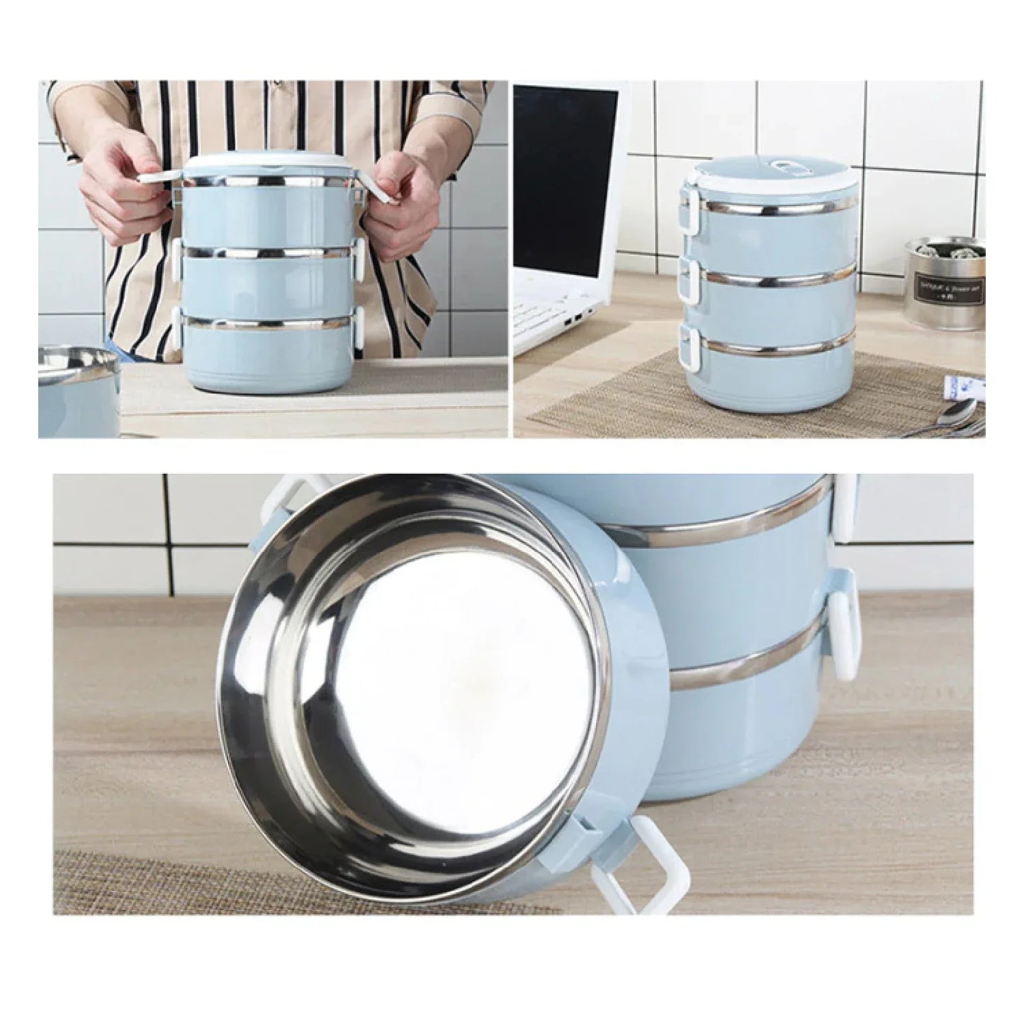 2872 Multi Layer Stainless Steel Hot Lunch Box (3 Layer) - Zidbik