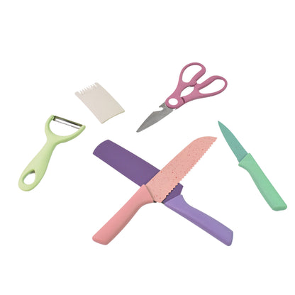 Professional Colorful Kitchen Knives Set (6 Pcs Set) - Zidbik