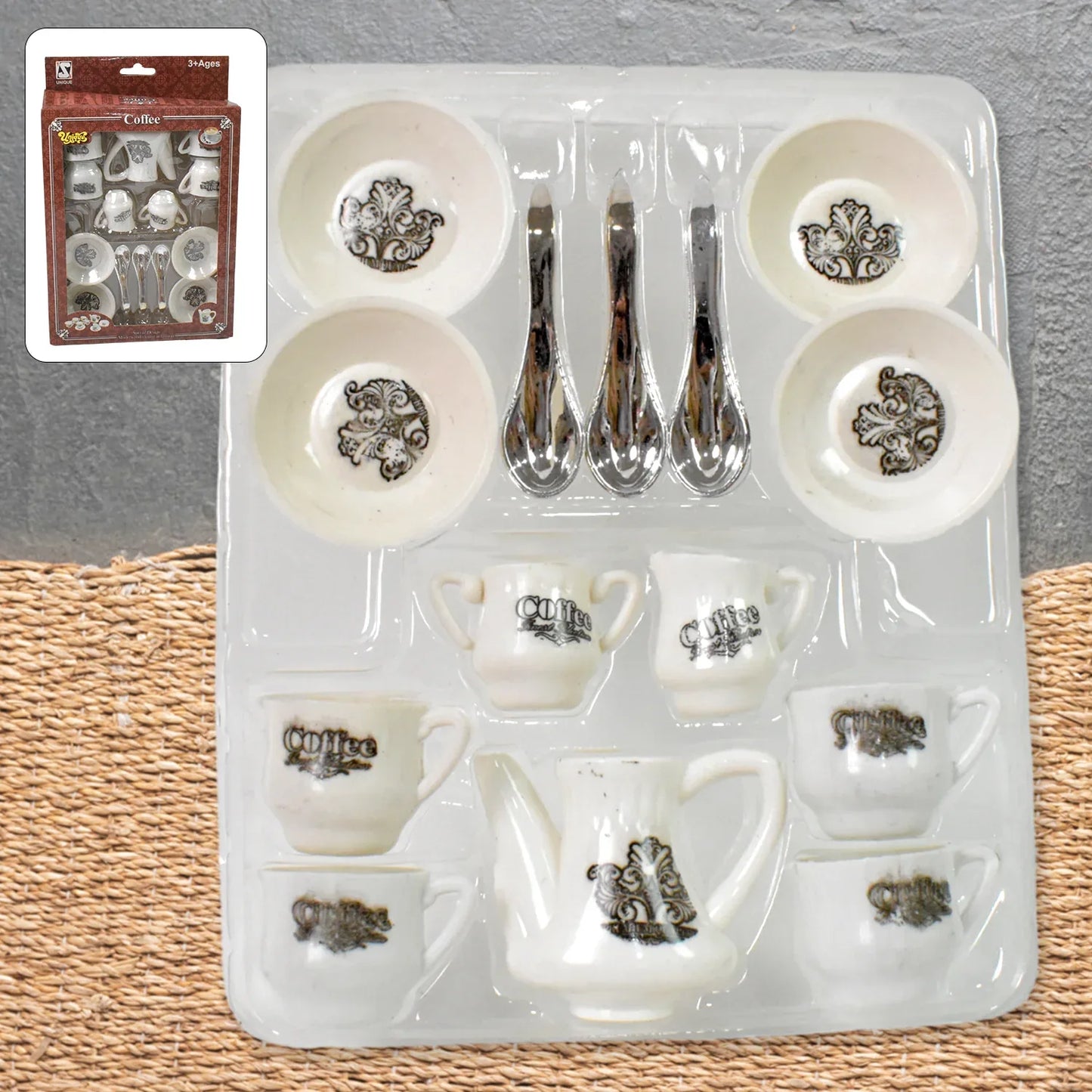 4445 Tickles Tea Toy Set Coffee Kitchen Plastic Set Toy For Kids Boys Girls (14 Pcs) - Zidbik