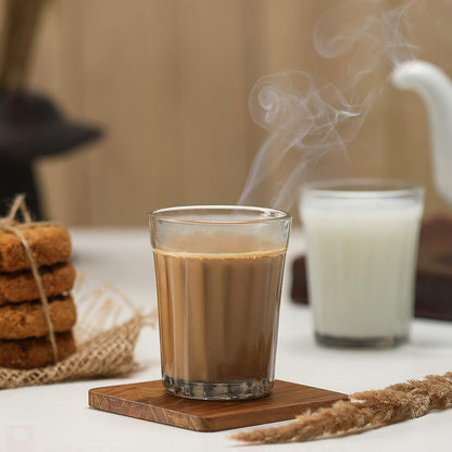 Supermom Plastic Chai Pyali Transparent Tea Glass Set (130ml  6 Pc) - Zidbik