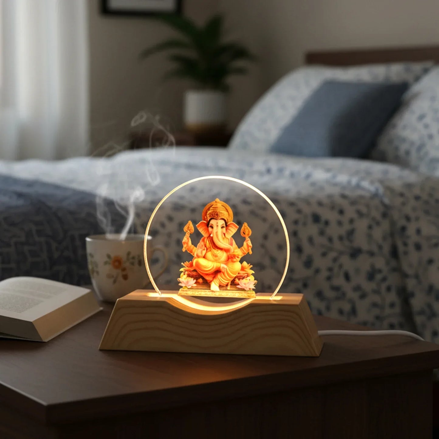 Premium 3d Lord Ganesha Acrylic Led Night Lamp (1 Pc) - Zidbik