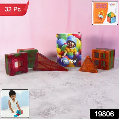 Magnetic Building Tiles - (32pc Set) - Zidbik