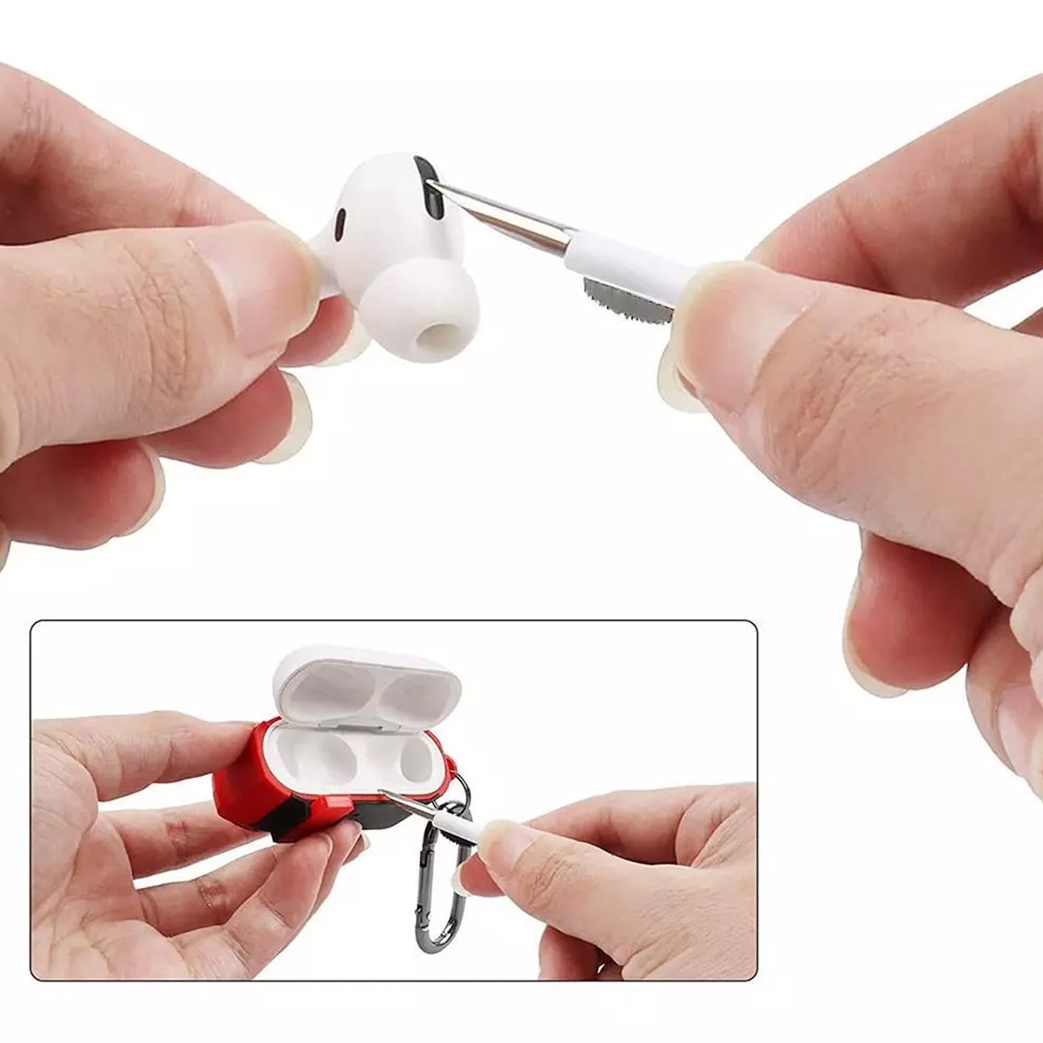 6188 3 In 1 Earbuds Cleaning Pen For Cleaning Of Ear Buds And Ear Phones Easily Without Having Any Damage. - Zidbik
