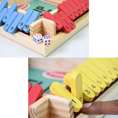 Shut The Box Dice Game Classic Flip Me Multiplayer Game (1 Set) - Zidbik