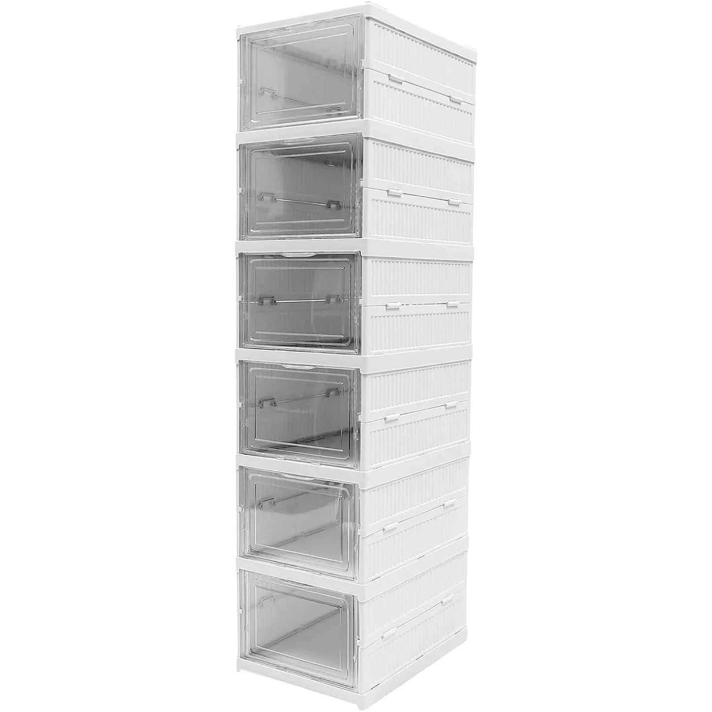Stackable Multifunctional Storage For Clothes Foldable Drawer Shelf Basket Utility Cart Rack Storage Organizer Cart For Kitchen Pantry Closet Bedroom Bathroom Laundry (6 Layer 1 Pc) - Zidbik