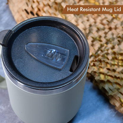 8137 Ganesh Premium Stainless Steel Coffee Mug With Heat Resistant Mug Lid. Approx 400ml Mug. - Zidbik