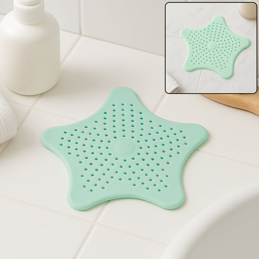 Mint Green Silicone Star Shaped Sink Filter Bathroom Hair Catcher Drain Strainers For Basin - Zidbik