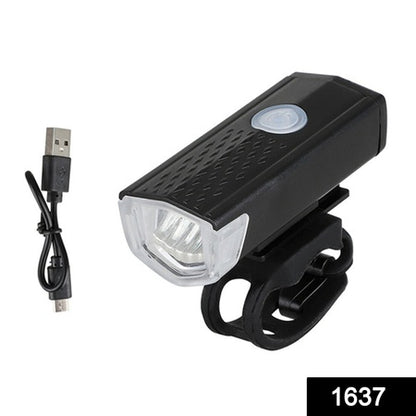 1637 Usb Rechargeable Bicycle Light Set 400 Lumen Super Bright Headlight Front Lights - Zidbik