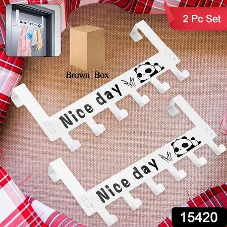 Heavy-duty Carbon Steel Door Hook Hanger Rack (2 Pc 6 Hook White) - Zidbik