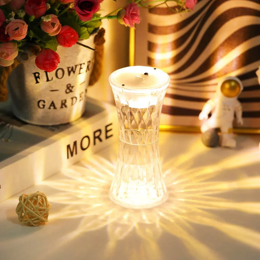 8440 Crystal Lamp Universal Night Light Soft Lighting Eye Protection For Nursery Study Bedroom Transparent Crystal Table Soft Lighting Multipurpose For Hotel For Office For Childrens Room (12pc Moq) - Zidbik
