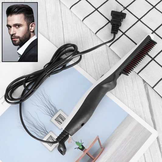 Electric Hair Straightening Comb Portable Straight Beard Comb (1 Pc) - Zidbik