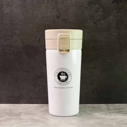 Stainless Steel Vacuum Insulated Coffee Flask With Flip Lock Lid (400ml 1 Pc) - Zidbik