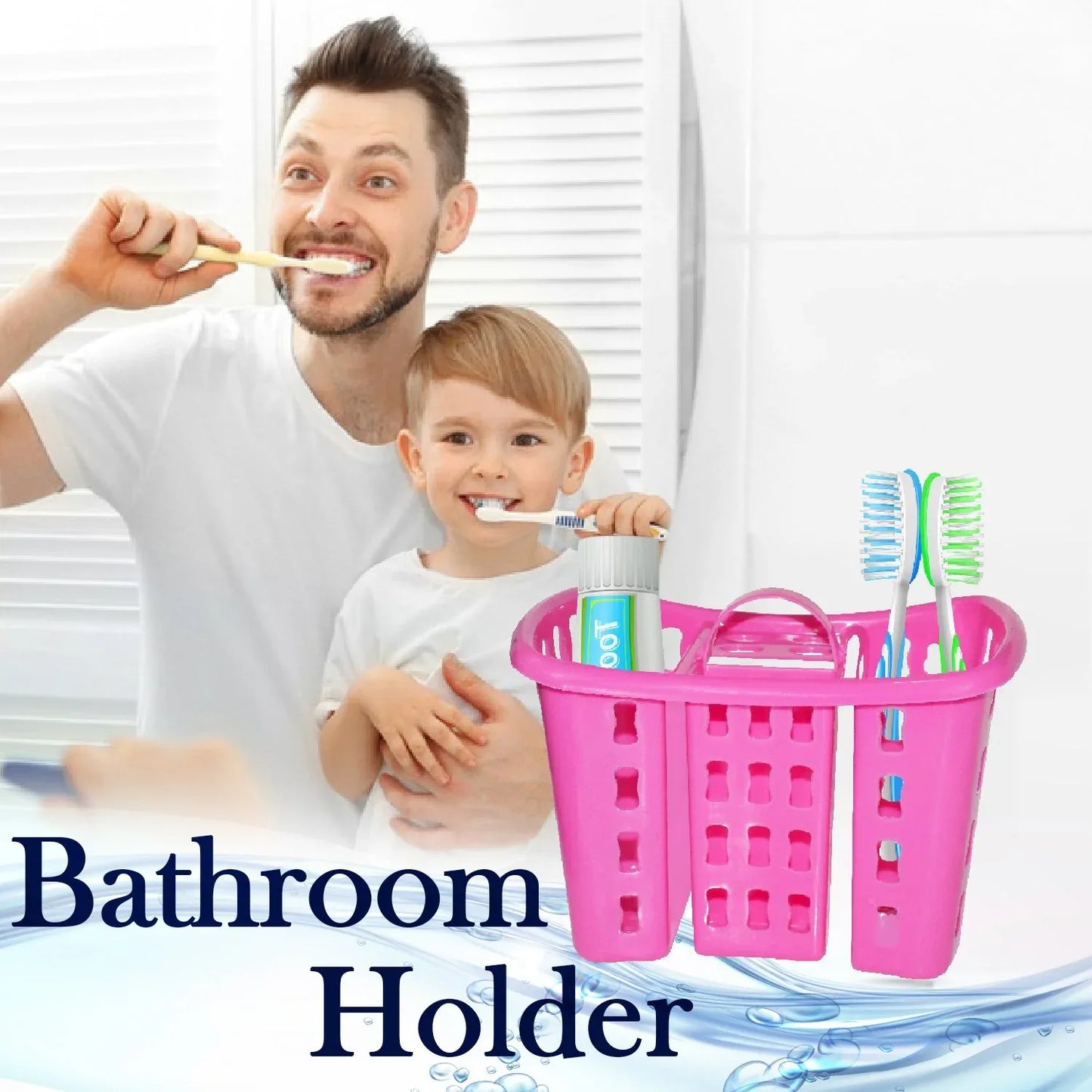 2450 Toothbrush Toothpaste Bathroom Organizer Stand 4-in-1 Holder - Zidbik