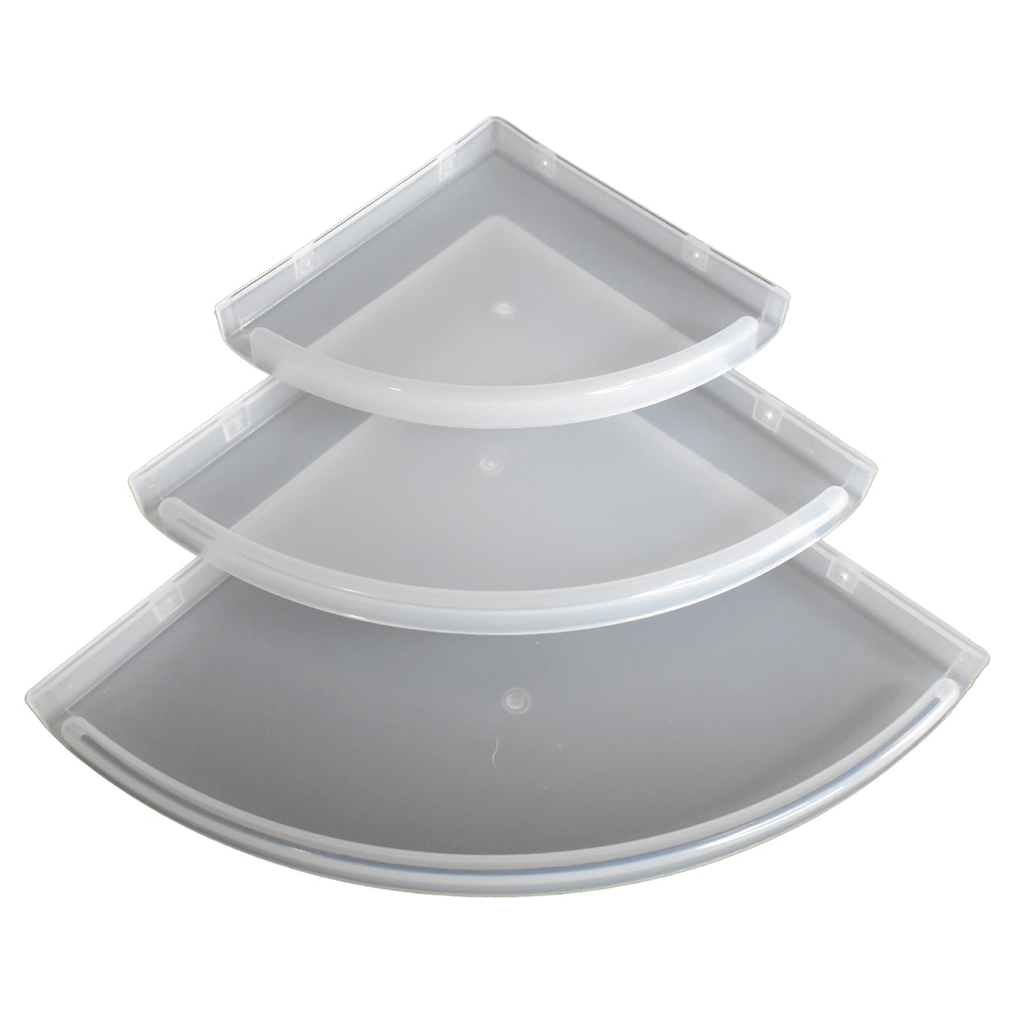 Bathroom Plastic Corner Shelf Rack Set For Wall Number Of Shelves (3 Pcs Set) - Zidbik