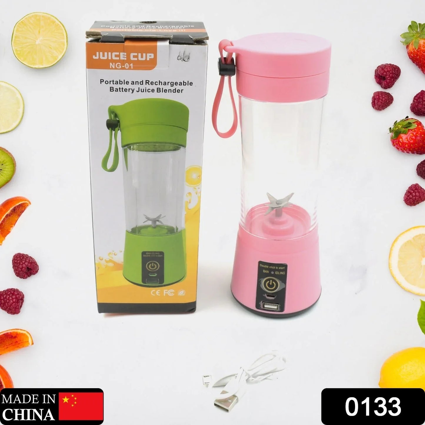 133 Portable Usb Electric Juicer - 6 Blades (Protein Shaker) - Zidbik