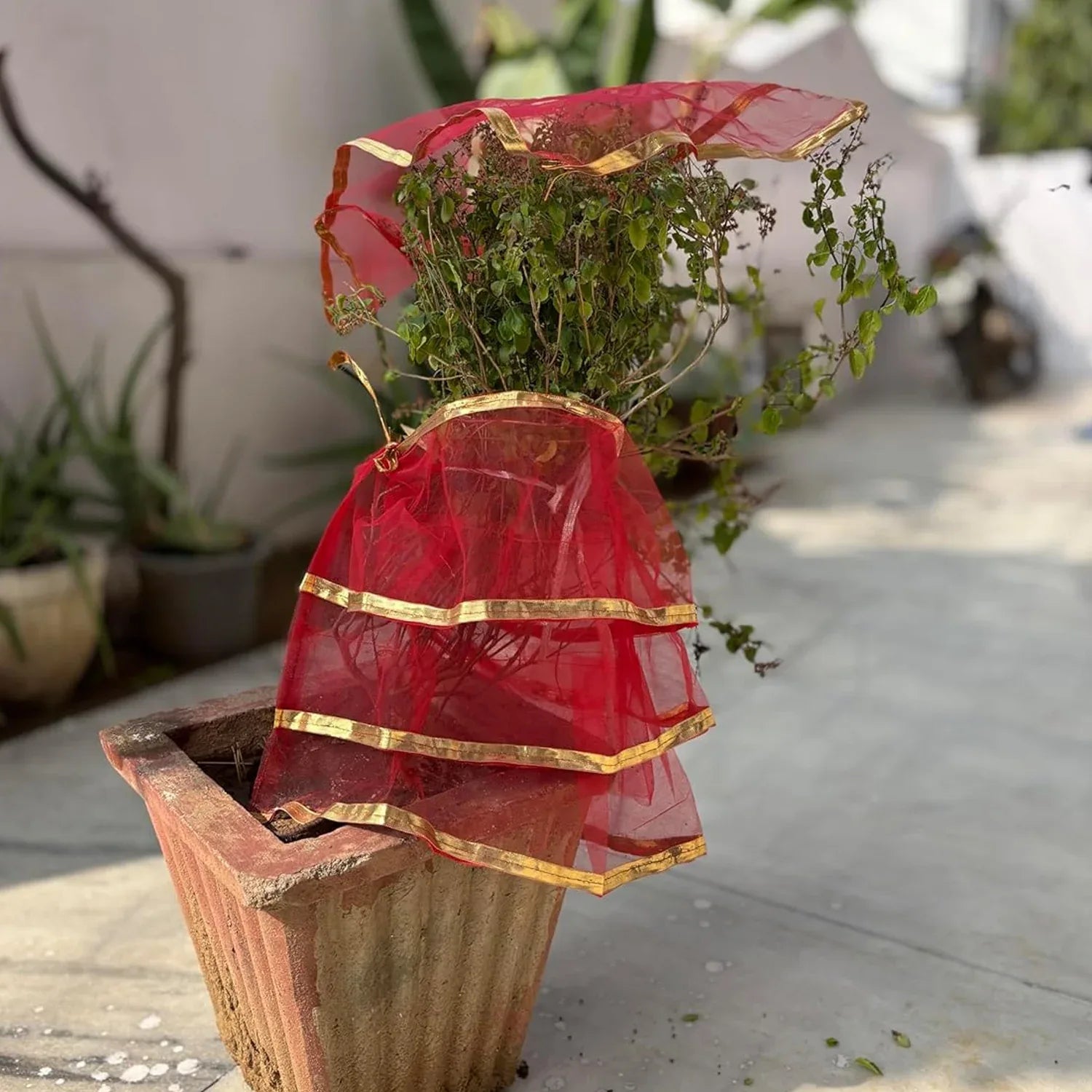 Premium Tulsi Vastra Pooja Cloth 2-piece Set - Zidbik