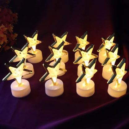 Decorative Star Shaped Flameless Led Candles (12 Pc) - Zidbik