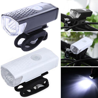 1637 Usb Rechargeable Bicycle Light Set 400 Lumen Super Bright Headlight Front Lights - Zidbik