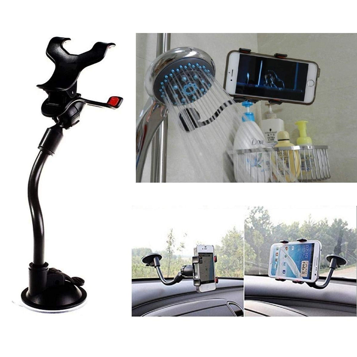 0282b Flexible Mobile Stand Multi Angle Adjustment With 360 Degree Adjustment For Car  Home Use Mobile Stand - Zidbik