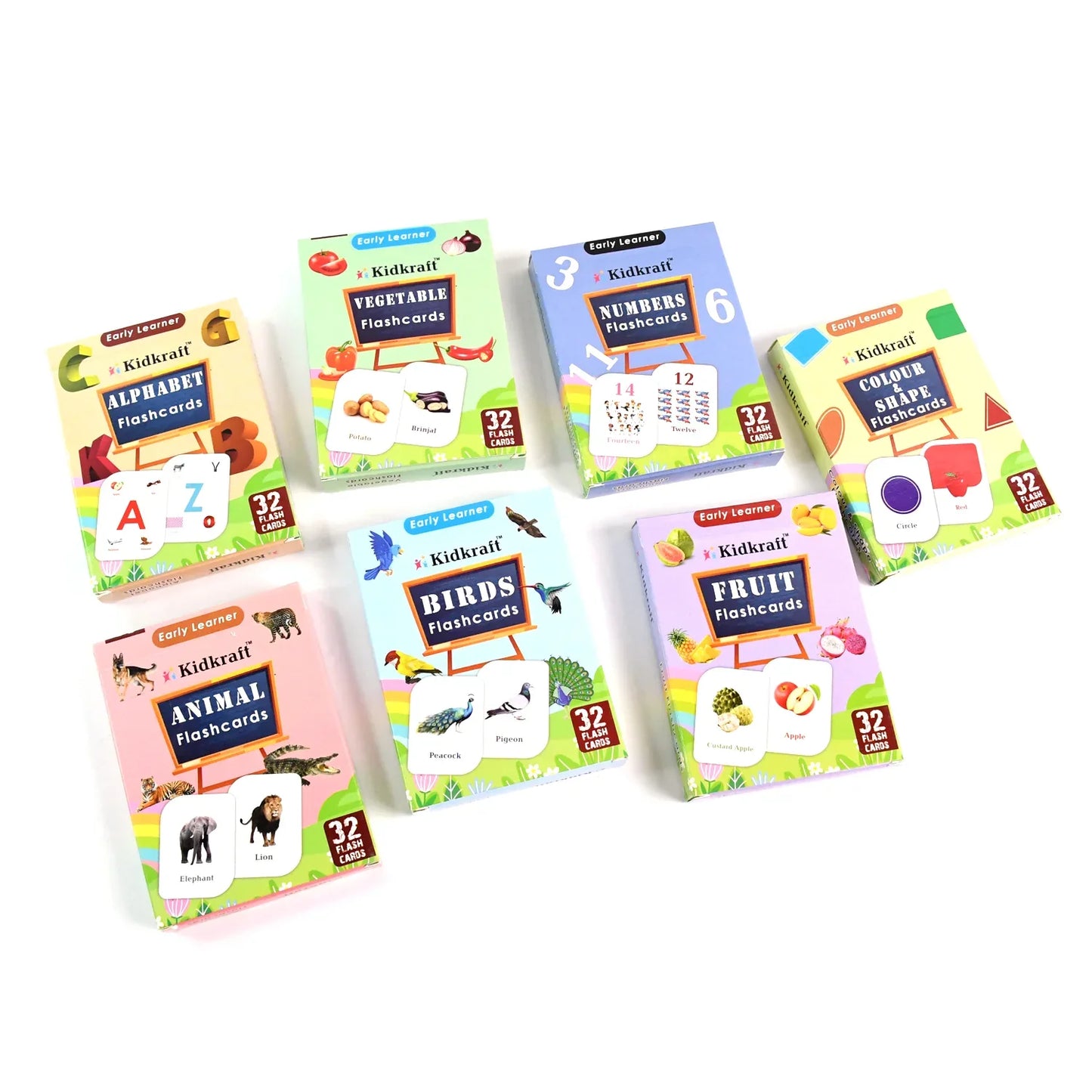 7-in-1 Kidkraft Early Learner Flashcard Combo Set ( 224 Pc Card) - Zidbik