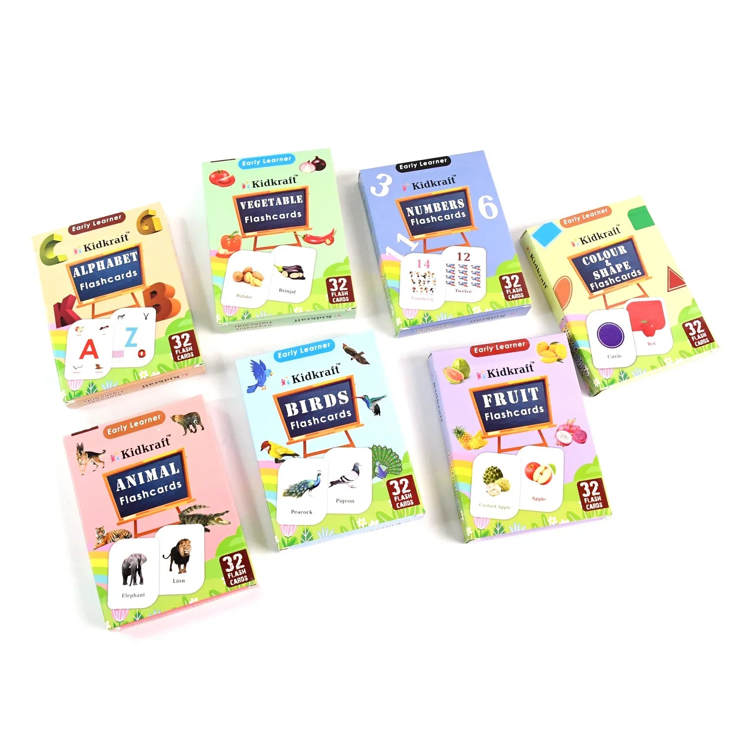 7-in-1 Kidkraft Early Learner Flashcard Combo Set ( 224 Pc Card) - Zidbik