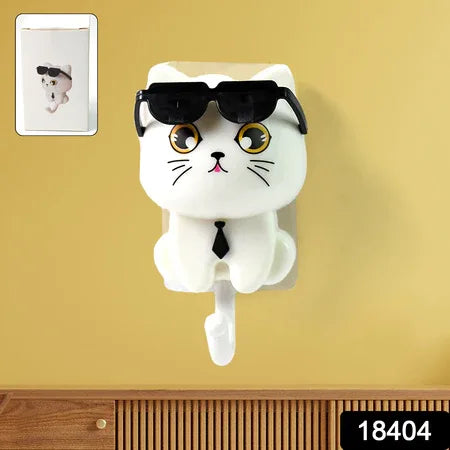 Cat Hook For Wall Cute Cat Key Hook With Sunglasses (1 Pc) - Zidbik