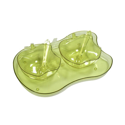 2969 Apple Shape 2piece Serving Set Of Bowl With Spoon  Tray. Dinnerware Serving Snacks  Pickle - Zidbik