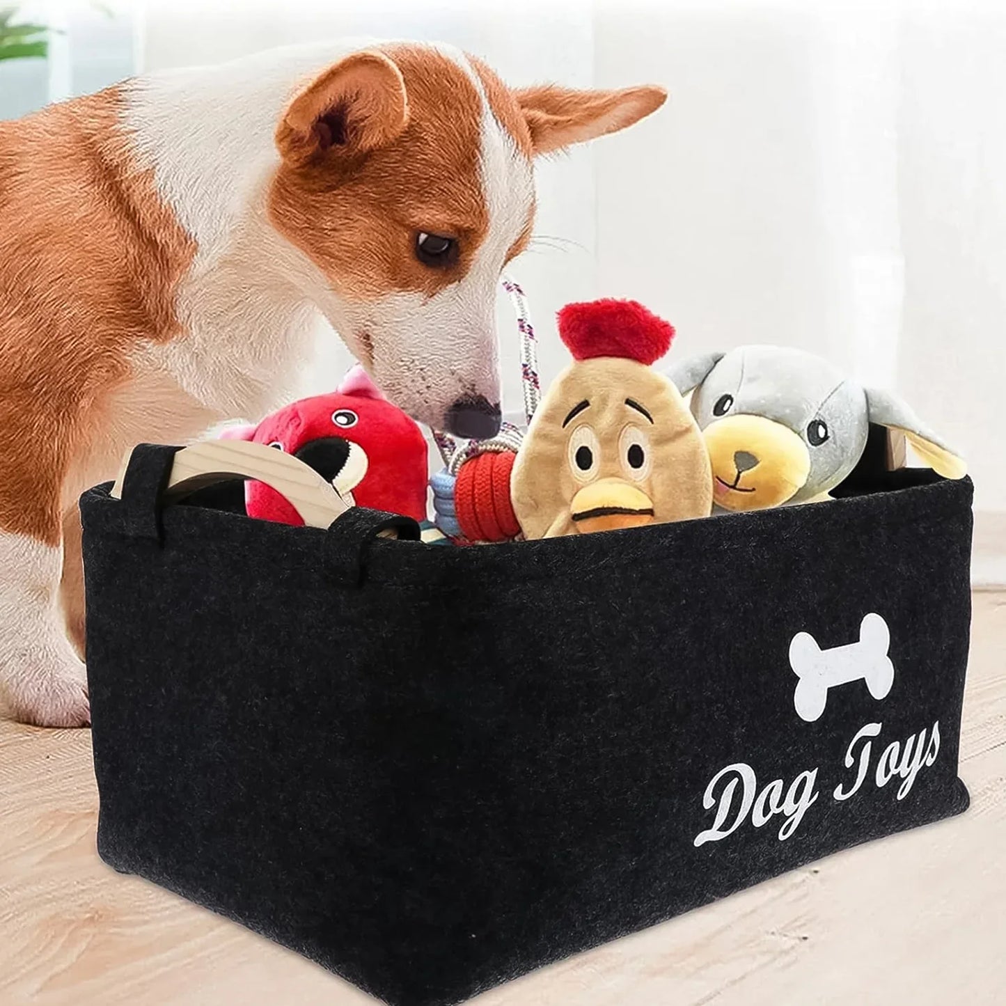 Pet Toy Storage Basket - ( 39 29 17 Cm 1 Pc) - Zidbik