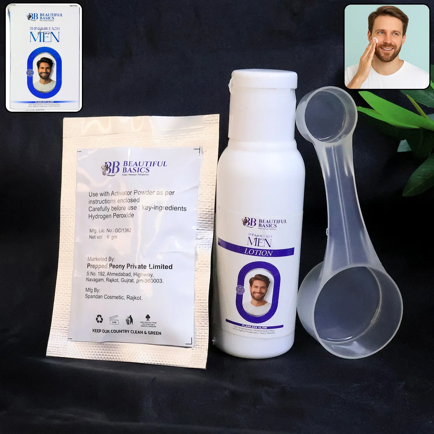 Beautiful Basics Mens Simple Bleach Cream Kit (1 Set) - Zidbik