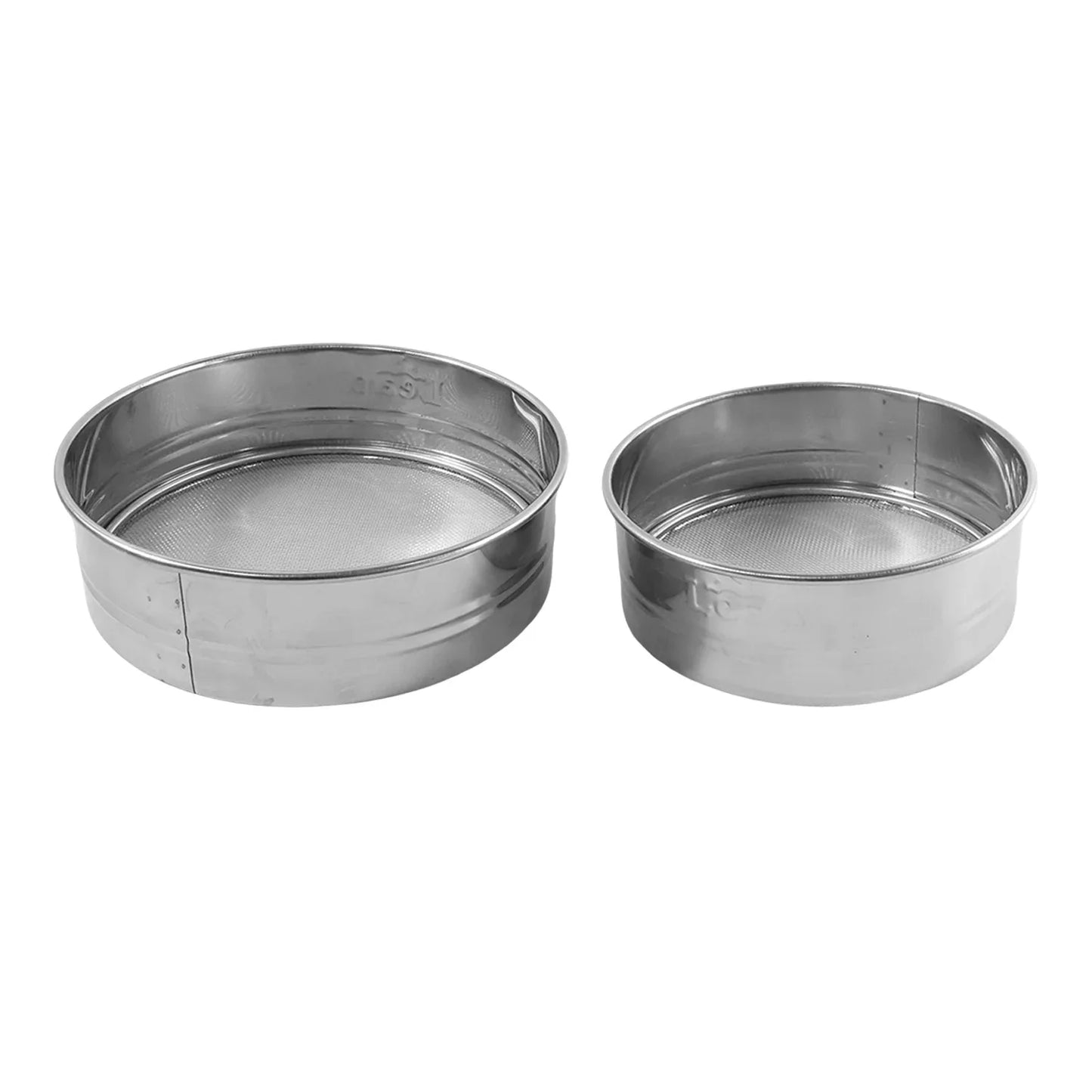 Stainless Steel Fine Mesh Atta Chalni Sieve Set (2 Pc Set) - Zidbik
